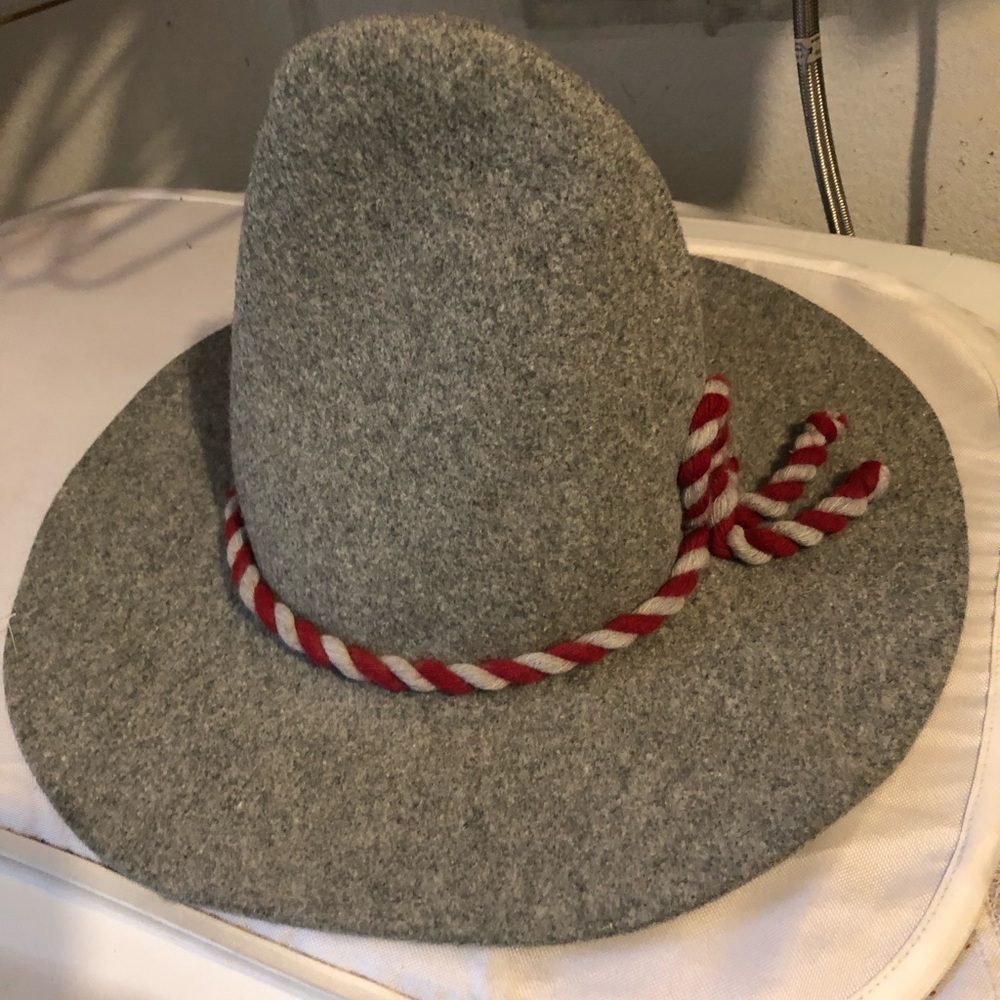 🎃Unique Gray Fedora with Red Rope Accent- 41A $30 or $25 w/offer